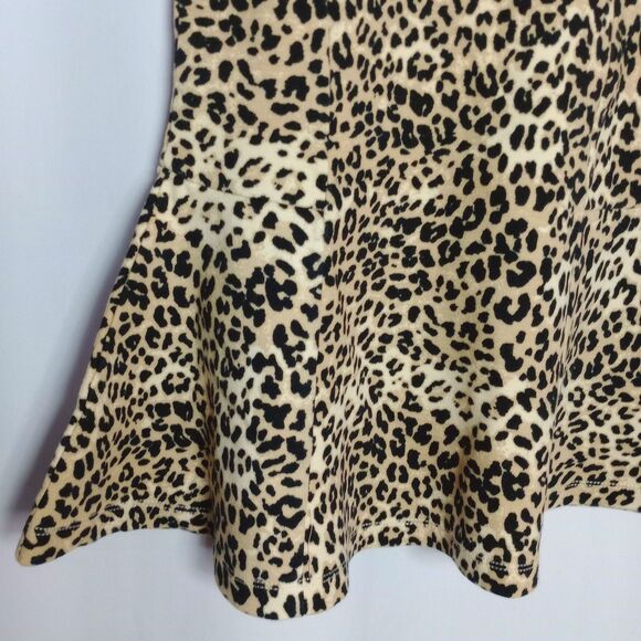 ⭐ Gymboree Girls Leopard Mini Dress Animal Print Cap Sleeve Cotton sz 5 - Picture 4 of 7